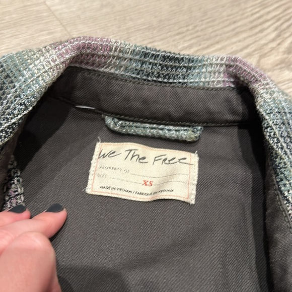 Free People Anneli Plaid Shirt Jacket in Spanish Olive - Picture 5 of 6